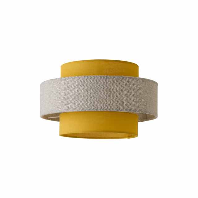 ValueLights Mustard and Grey Herringbone Modern Ceiling Pendant Shade