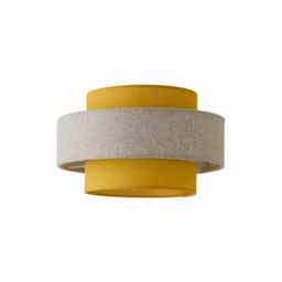 ValueLights Mustard and Grey Herringbone Modern Ceiling Pendant Shade