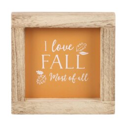 Something Different Orange I Love Fall Most Of All Wooden Framed Sign - Orange/Beige - One Size