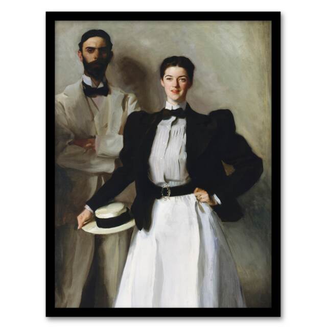 John Singer Sargent Framed Wall Art Print Mr And Mrs Stokes Portrait Home Décor