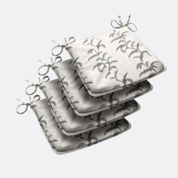 Linen Fern Outdoor Tapezoid Shape Seat Pad Set of 4