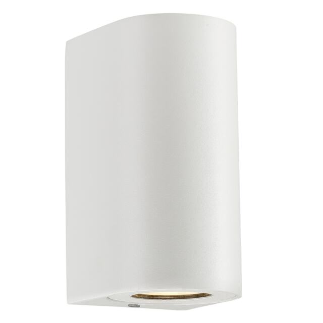 Nordlux Canto Outdoor Wall Light White Aluminium Solar GU10 Sensor Weatherproof - Mains Powered, IP44