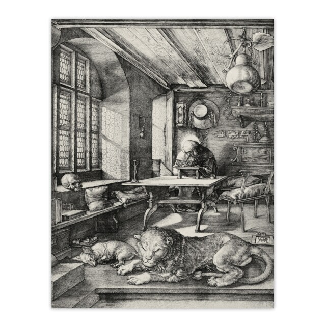 "Saint Jerome in His Study Albrecht Durer Wall Art Poster Print 12X16"""