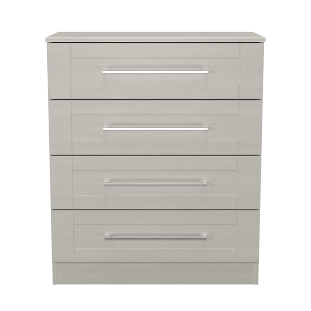 Ripon 4 Drawer Chest of Drawers in Grey Ash (Ready Assembled) Grey Grey Ash