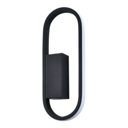 Modern Feature Style LED Wall Lighting Fitting in Matte Black Metal