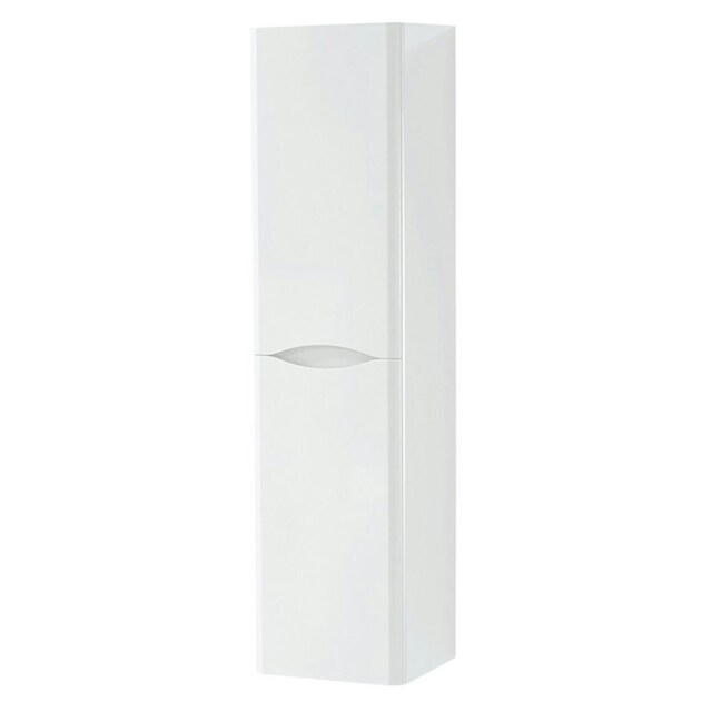 Bathroom Wall Hung 2-Door Tall Storage Unit 350mm Wide x 330mm Deep - Gloss White - (Arch) White White 1