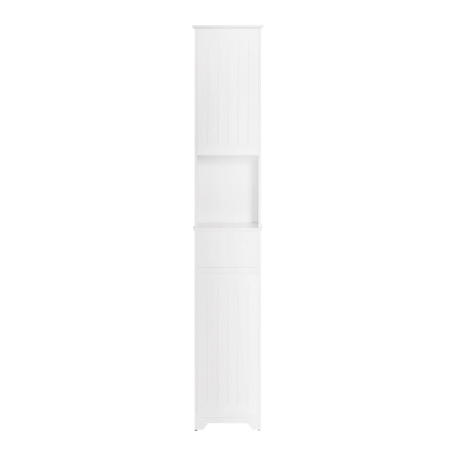 SoBuy BZR109-W,Tall Cabinet Bathroom Storage Unit with Adjustable Shelves & Drawer White White 1