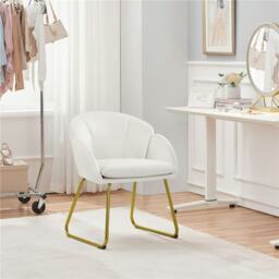 Yaheetech Flower Shape Velvet Armchair with Golden Metal Legs
