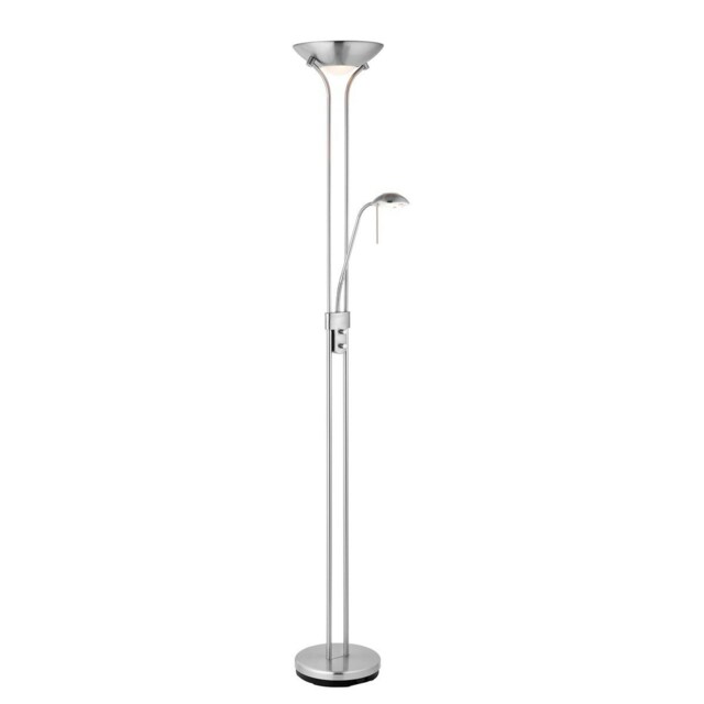 Rome Mother and Child Floor Lamp Satin Chrome, Opal Glass, G9