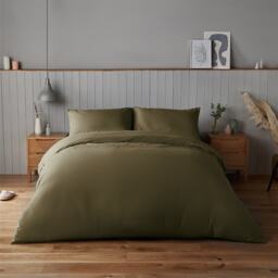 Silentnight Supersoft Duvet Set and Fitted Sheet, Olive