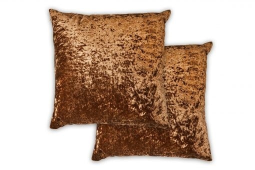 Crushed Velvet Cushion Cover 43cm x 43cm Brown Brown Brown