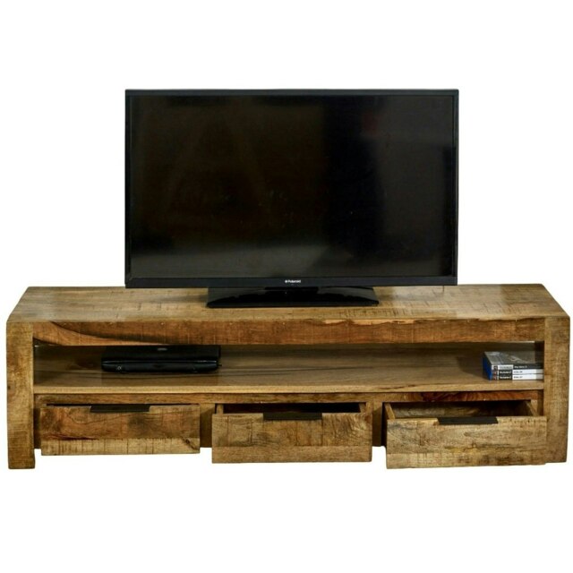 Valor Mango Wooden Large TV Stand With 3 Drawers Multi 1