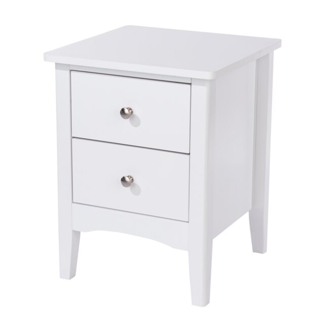 Como 2 Drawer Bedside Cabinet - Shaker-Style Design for Modern Compact Living White White One Size 1