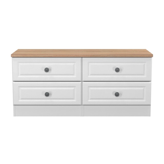 Surrey 4 Drawer Bed Box in White Ash & Bardolino Oak (Ready Assembled) White White Ash & Bardolino Oak