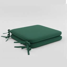 Foam Seat Pad with Ties Pack of 2 Comfortable Chair Cushion for Dining, Kitchen Garden Seating Green