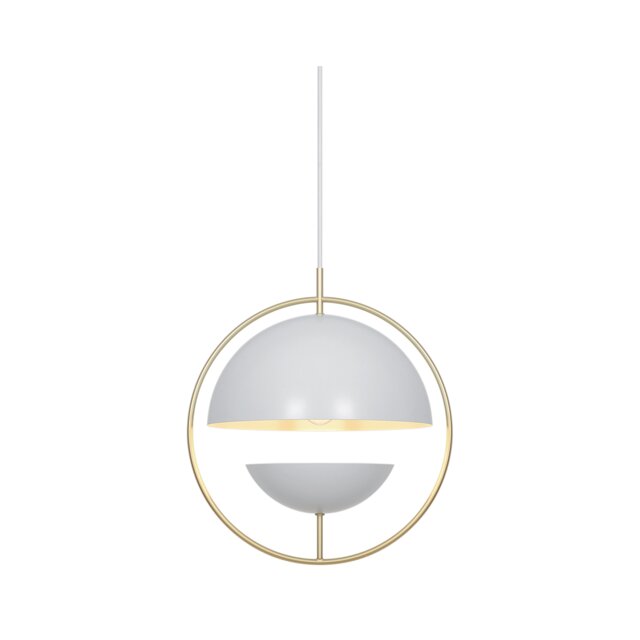 Nordlux Tavia Indoor Pendant Light White Metal E27 Dual Shade - Mains Powered, IP20