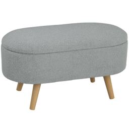 HOMCOM Ottoman Storage Bench, Padded Bedroom Bench with Storage and Lid, Foot Stool for Hallway, Living Room, Charcoal Grey Grey Charcoal grey