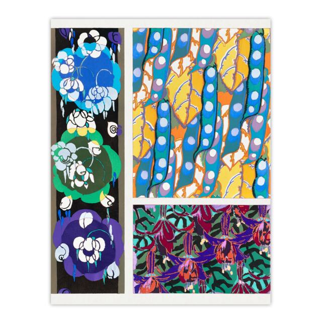 "Colourful Floral Art Deco Patterns Benedictus Huge Wall Art Poster Print 24X32"""