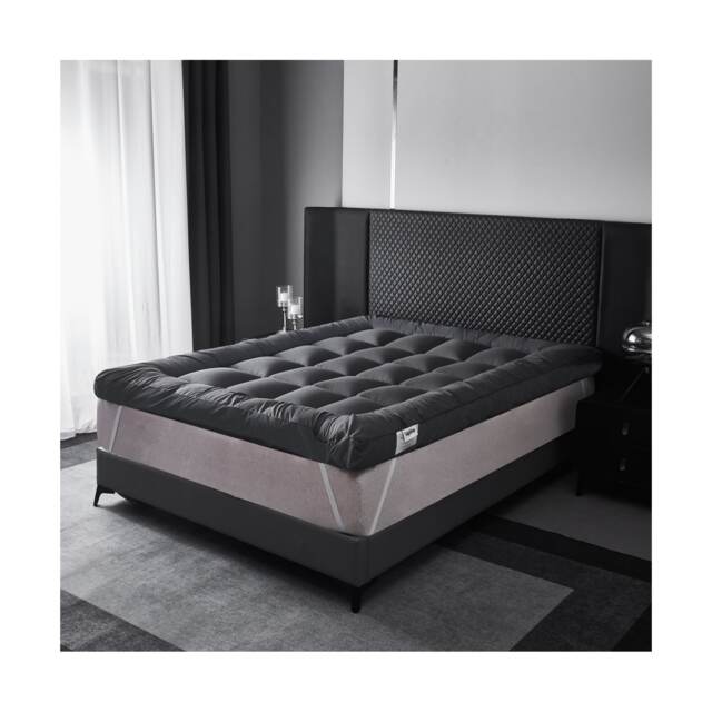 Ezysleep Grey 4 Inch Thick Super Soft Mattress Topper High Grade Anti Allergic Grey