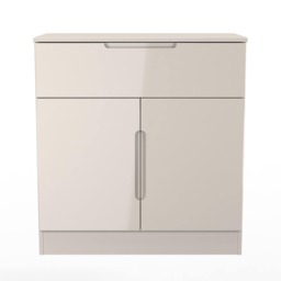 Lucca 1 Drawer 2 Door Sideboard in Kashmir Gloss & Kashmir (Ready Assembled) Cream Kashmir Gloss & Kashmir