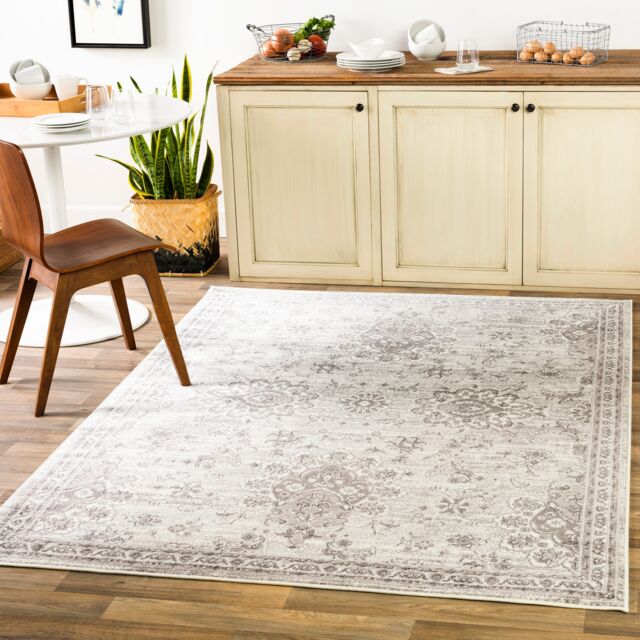 LIVABLISS Monte Carlo-Vintage Traditional Boho Rug 160 x 220 cm Grey Charcoal White