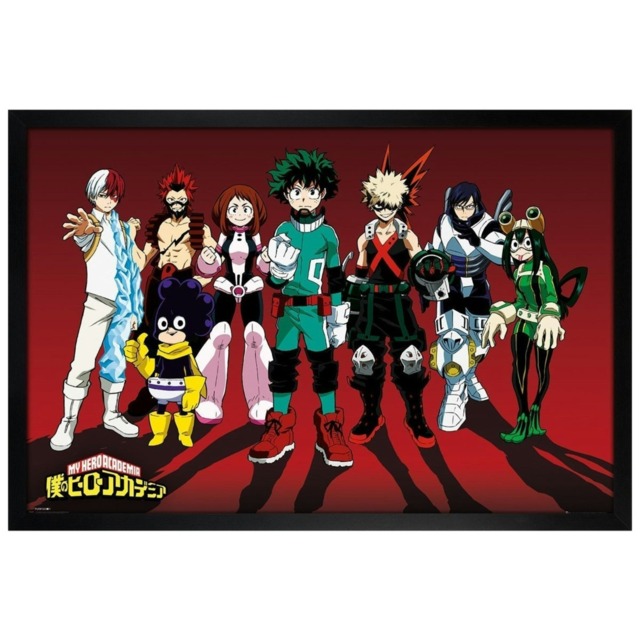 Black Wooden Framed My Hero Academia Line Up Maxi Poster Multi