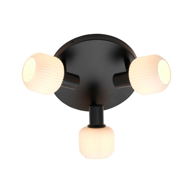Nordlux Milford Indoor Ceiling Light Black Glass E14 Adjustable Heads - Mains Powered, IP20 Black Black