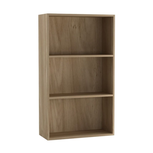 Wide 3 Shelf Tier Wooden Bookcase Cabinet Storage Shelving Display Shelves Unit Multi Oak 1