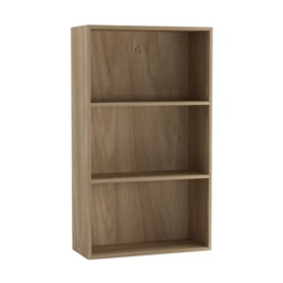 Wide 3 Shelf Tier Wooden Bookcase Cabinet Storage Shelving Display Shelves Unit Multi Oak 1