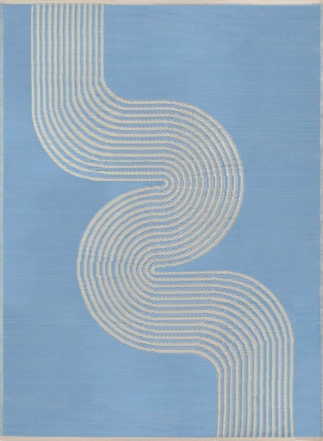 The Rugs Urban Collection Reversible Weatherproof Outdoor Rug Wavy Lines 1010