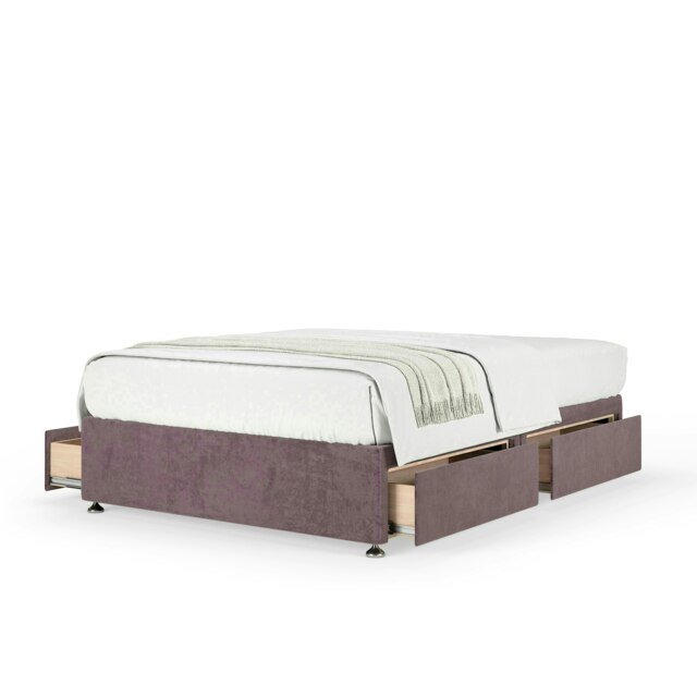 Neptune Spring Mauve Naples Velvet 4 Drawer Divan Set Small Double
