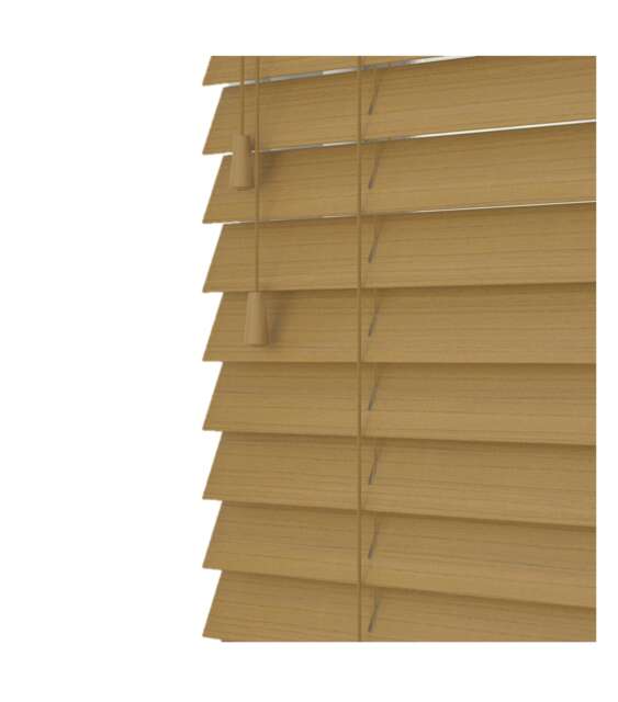 90cm Sahara Oak Faux Wood Venetian Blinds with String (120cm Drop) Brown Brown