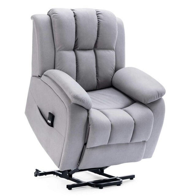 Brookline Electric Technology Fabric Single Motor Rise Recliner Chair (Grey)