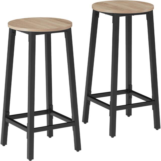 Bar stools Corby Brown industrial wood light, oak Sonoma 2