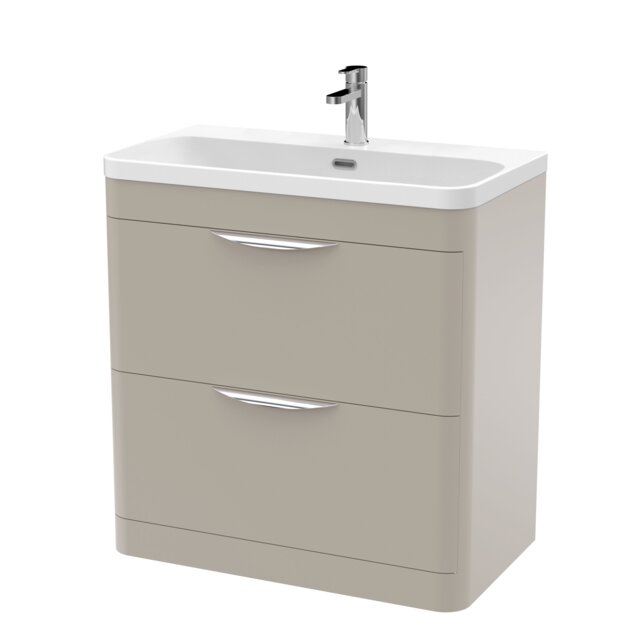 Balterley Aldershawe, Thin Edge Ceramic Basin, 800mm, Pebble Grey, Freestanding