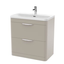 Balterley Aldershawe, Thin Edge Ceramic Basin, 800mm, Pebble Grey, Freestanding