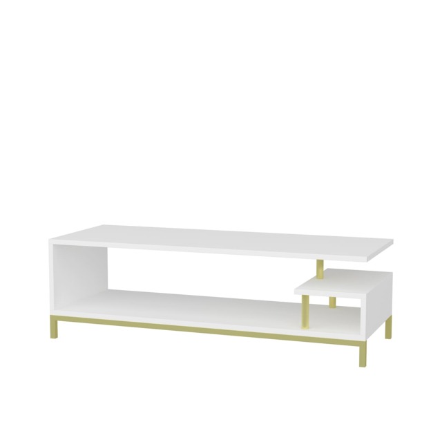 Decorotika Reilly TV Unit for TV's up to 55 inch Multi White and Gold