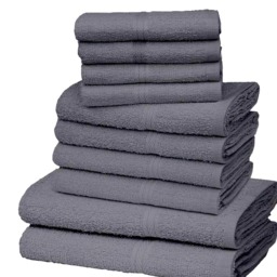 K Collection Egyptian Cotton Towel Set (Pack of 10) Grey Charcoal One Size 1