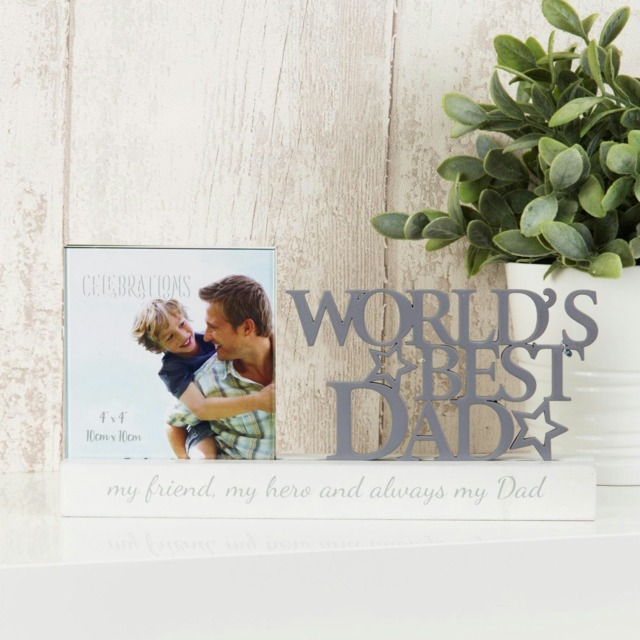 "Celebrations Photo Frame 4""x4"" - Worlds Best Dad FW471D Multi One Size"