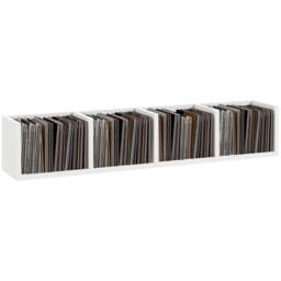 HOMCOM Wall Mount 84 CD 56 DVD Blu-ray Media Storage Rack 4 Cubes Wooden Shelf Organizer Unit Bookcase Display, White