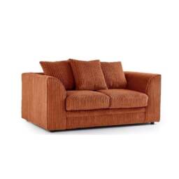 CHICAGO 2 SEATER SOFA IN ORANGE JUMBO CORD FABRIC
