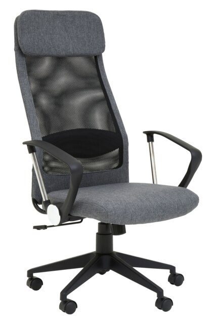 Orsina Brent Black Mesh And Grey Fabric Home Office Chair