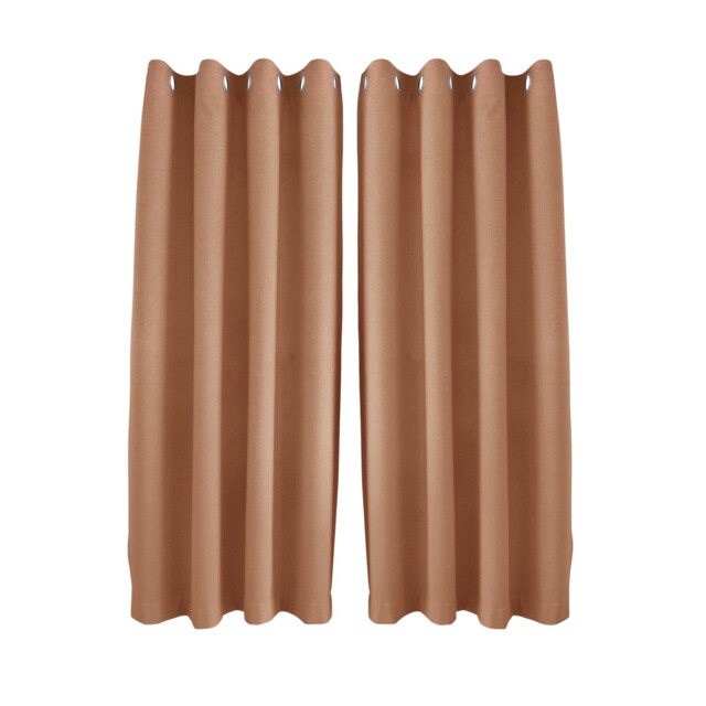 Mustard Orange Linen Blackout Curtains - 46x54 Inch Drop - 2 Panel Orange One Size