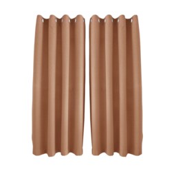 Mustard Orange Linen Blackout Curtains - 46x54 Inch Drop - 2 Panel Orange One Size