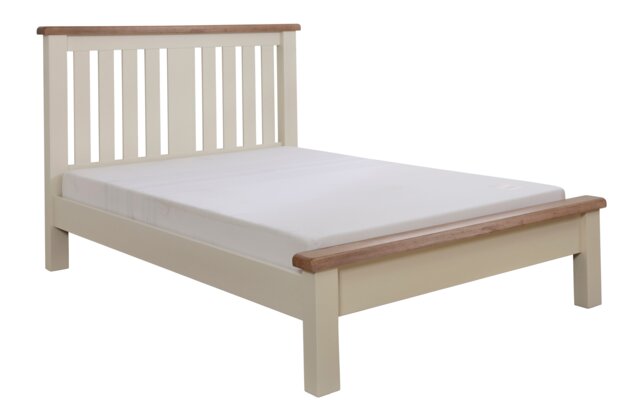 4ft6 Double Real oak & Ivory Cream Solid,strong,wood bed frame.Wooden bedstead Cream Double