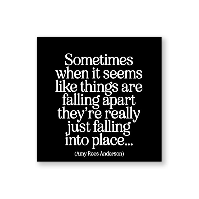 Quotable Inspirational Quote Fridge Magnet Falling Into Place 9cm