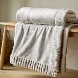 Catherine Lansfield Velvet And Faux Fur Soft Touch Blanket Throw