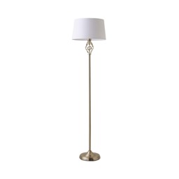 ValueLights Memphis Twist Silver Floor Lamp White Taper Shade