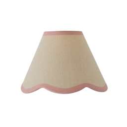 ValueLights Florie Linen Pink Scallop Trim Mini Shade