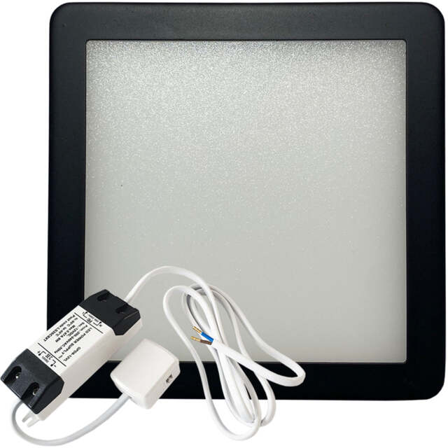 MATT BLACK Ultra-Slim Square LED Under Cabinet Lighting Kit with Driver - Natural White Glow